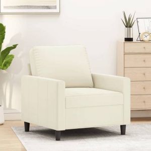 Chaise de canap&eacute; - SWEETY - Fauteuil - 1 personne - Cr&egrave;me 60 cm Velours LV1413