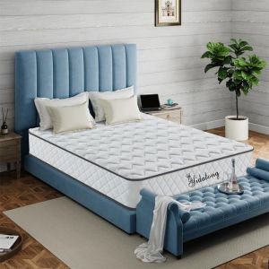 Matelas 140x190 cm Confort Premium Épaisseur 28 cm Ressorts Ensaches et en Mousse à Mémoire de Forme Tissu Respirant 8 Zones