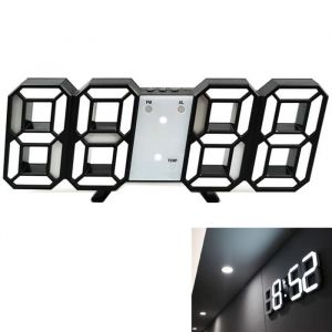 Horloge murale numérique - YNKKVRE - 3D à LED - Affichage 24/12 heures - Noir - Design moderne