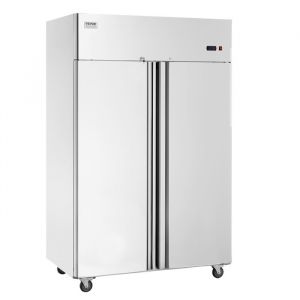 R&eacute;frig&eacute;rateur Commercial 1100 L-VEVOR-Armoire R&eacute;frig&eacute;r&eacute;e Positive &agrave; Port&eacute;e de Main 2 Portes en Inox-Cuisine Restaurant