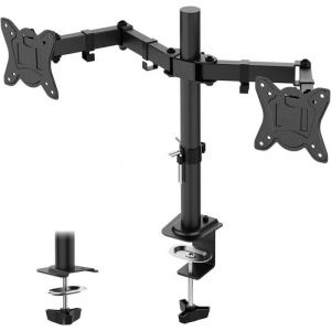 Support Double Ecran Pc Pour Moniteurs De 13 À 27 PoucesBras Ecran PcPoids Max 10KgVesa 75/100 MmGb2001A-2Noir