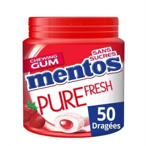 MENTOS GUM - Chewing Gum Pure Fresh Fraise 100G - Lot De 3