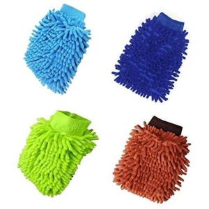 gants de lavageGants Lavage VoitureGant de Lavage Microfibrepour Le Nettoyage De La Cuisine Et des Voitures4pcs