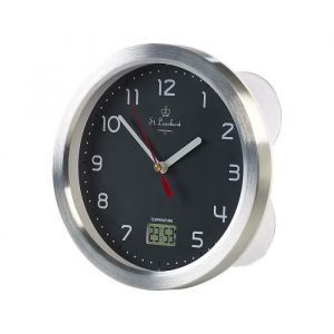 Horloge de salle de bains - St. Leonhard - Radio-pilot&eacute;e - &Eacute;tanche - Thermom&egrave;tre - Hygrom&egrave;tre