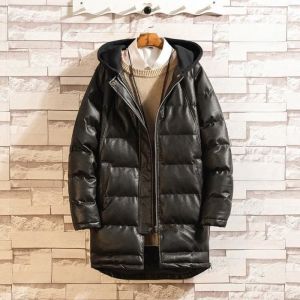 Manteau - Caban - Hiver Homme - Mi-long - &Eacute;paissi - Capuche - Cuir Rembourr&eacute;