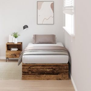 Cadre de lit de rangement vidaXL Bois ancien 80x200 cm 3335339