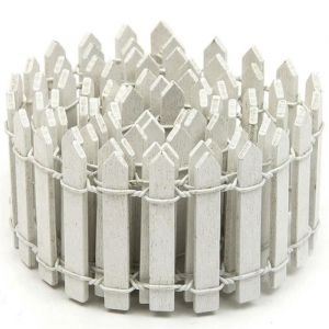 Cl&ocirc;ture Jardin - Mini cl&ocirc;ture en bois - 5x100 cm - Blanc - Brun