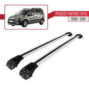 Barres de Toit ACE-1 Railing pour Peugeot Partner Tepee 2008-2018 - Gris - Charge jusquà 75 kg