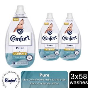 Comfort Ultra Concentrated Pure Fabric Conditioner Fresh & Mild 870ml - 58w 3pk