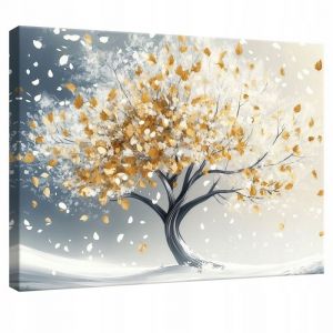 Impression sur Toile Abstrait Fleurs Arbre Moderne 100x75 cm XXL Tableau Décoration Deco Murale Intissée pour Salon Chambre Cuisine