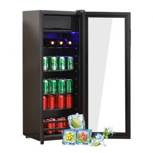 R&eacute;frig&eacute;rateur 128 litres 8L+120L r&eacute;frig&eacute;rateur cong&eacute;lateur &agrave; faible consommation d&eacute;nergie Frigo a &eacute;tag&egrave;res r&eacute;glables et LED