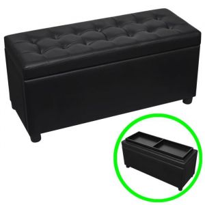 (Noir)Pouf de rangement - SIGNOL - Coffre rangement Banquette Cuir synthétique Noir 555938