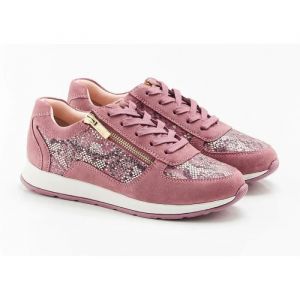 Baskets - DAMART - Amortyl - Vieux rose - Cuir - Talon compens&eacute; 2 cm