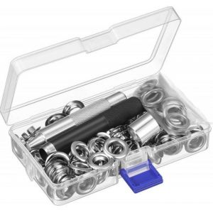 Lot de 100 œillets ronds de 12 à 20 mm avec pince à œillets pour bâches de jardin camions