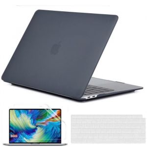 RKINC Étui pour MacBook Pro 13 pouces 2016-2020(A2338 M1/A2289/A2251)coque rigide et couvercle de clé et protecteur Noir Mat