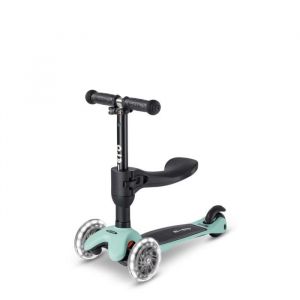 Trottinette &eacute;volutive Mini Micro 3en1 Lite Mint LED