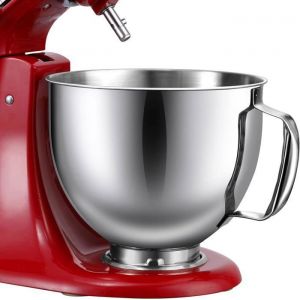 Bol en acier inoxydable - KitchenAid - 45 &agrave; 5 litres - Compatible K45SS KSM75 KSM150 - Inox 304 - Rouge