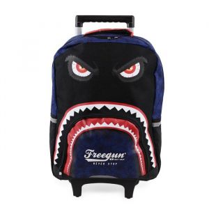 Sac à dos à roulettes - FREEGUN - Monster Red Eyes - 1 compartiment - Noir/Rouge - Polyester
