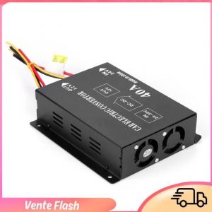 Dilwe Convertisseur de puissance DC 24V à 12V 40A pour véhicules protection contre surtensions surcharges et court-circuits