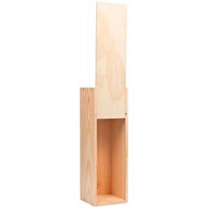 Caisse bois vin 1 bouteille type Bordeaux - Rangement bouteille de vin 3115x800x885 cm en Pin Maritime [ Caisse bois rangement ]