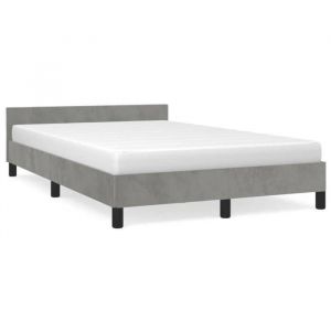 SALE 2026Cadre de lit Adulte et jeunes - Structure pour lit 2 personnes - 193x126x50cm gris clair 120x190cm velours22 Kg 770585