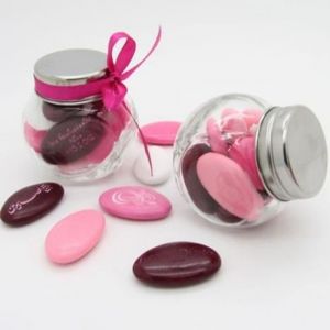 Mini bocal bonbonniére dragées