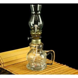 Lampe à pétrole rétro - Verre - Abat-jour épais - Éclairage durgence - Décoration intérieure - Camping