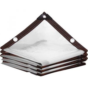 Bâche transparente imperméable - 2m x 3m œillets + lanière résistante blanche - 1 Étiquette