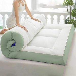 Futon Extra pais Et Moelleux Matelas de Sol Pliable pour Camping et invits Surphaet Antidrapant VertFull(120*200cm)