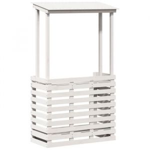 Bonne qualité - Table de balcon - Vendue seule - BONNIE - Table de bar dextérieur avec toit blanc bois massif DECO M8947221