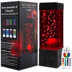 Lampe Volcan Lampe &agrave; Lave Rouge 16 Couleur Lampe dambiance Veilleuse pour Chambre denfant Lampe de Lecture Lampe Lave Enfant