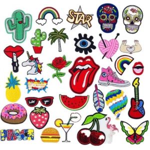 Patch ThermocollantPatch Thermocollant 32 pi&egrave;ces Ecussons Thermocollants Brod&eacute; Patch pour DIY Customiser V&ecirc;tement T-Shirt