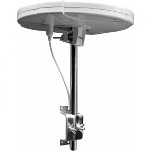 Unispectra Antenne TV num&eacute;rique active omnidirectionnelle HD pour camping-car caravane bateau avec poteau de 450 mm et support158