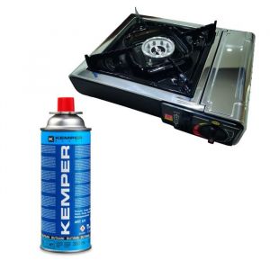Pack INCASA Réchaud à gaz portable + KEMPER Cartouche de gaz
