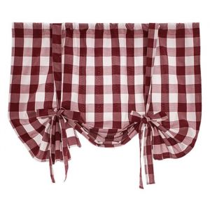 Rideaux de niveau à carreaux vichy HOMYL - Rouge - 60x120cm - Style campagne