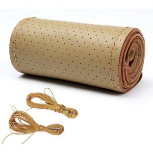 Couvre Volant de Voiture Universelle en Peau de Vache - BININBOX - 37-39CM - Beige