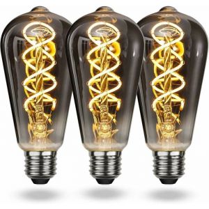 Ampoule LED E27 Vintage Blanc Chaud Ampoule Vintage E27 Dimmable Spiral Filament 4W Lumi&egrave;re Douce Ampoule E27 Vintage Edison