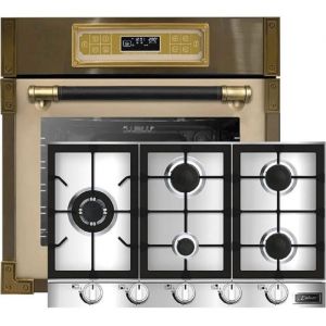 Kaiser FOUR Set EH 6726 ElfAD+KG 9357 Retro four encastrable 80L + table de cuisson &agrave; gaz 90cm