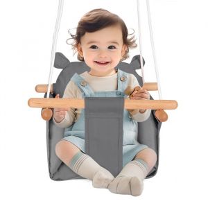 SUPFINE Balançoire pour bébé Motif Dinosaure balançoire pour Enfant + Ceinture de sécurité pour intérieur extérieur