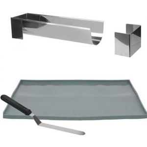Moule &agrave; B&ucirc;che Plaque G&eacute;noise & Spatule 37cm Argent