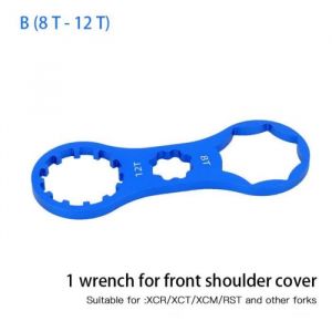 8T-12T Blue Outil de réparation de fourche avant de vtt 8T 12T clé pour SR Suntour XCM XCR XCT RST