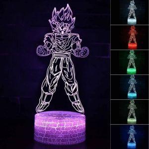 3D Lampes Illusions Dragon Ball Son Goku Lampe Veilleuse LED 7 Couleurs T&eacute;l&eacute;commande Touch Mood D&eacute;coration Lamp de Table