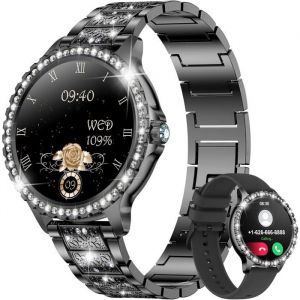 Montre Connectée Femme Avec Appel BluetoothEtanche Smartwatch Avec Fonction Féminine/Fréquence Cardiaque Sommeil/20 Modes Sport