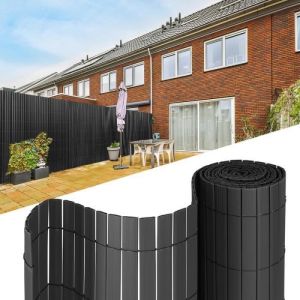 Hengda Canisse PVC Brise Vue Paravent de Jardin Piscines Gris 120 x 500 cm