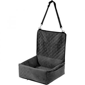 Si&egrave;ge Auto pour Chien - DUOKU - Rehausseur Confortable - Noir - 18 kg - Velours Matelass&eacute;