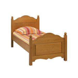 Lit 1 Place - Pin - 90 x 190 cm - Style Anglais - Miel - Bois Massif