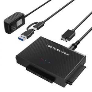 Adaptateur de disque dur USB 3.0 vers IDE SATA - ZGEER-80 cm pour disque dur SSD IDE SATA 25 35 avec alimentation externe