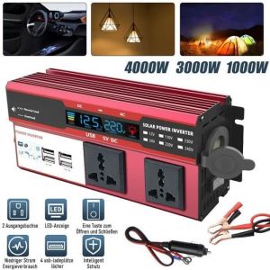 4000W puissance de cr&ecirc;te convertisseur de tension 12V - 220V inverter 2 AC 4 USB onduleur
