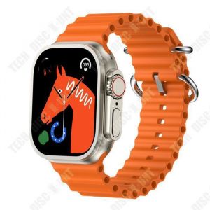 TD Montre intelligente orange &eacute;l&eacute;gante smartwatch homme montre connect&eacute;e femme montre intelligente parlante Bluetooth charge sans
