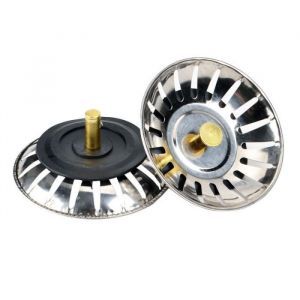 Bonde à panier universelle 76 cm (Ø80 mm) pour évier à commande excentrée -Inox